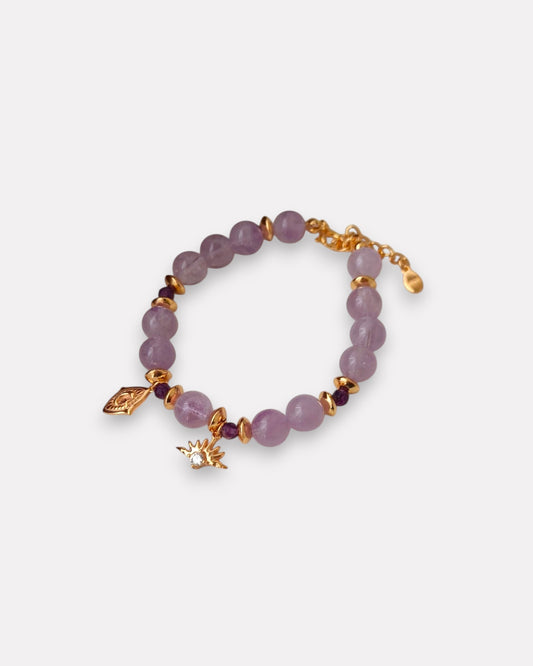 Amethyst Serenity Charm Bracelet