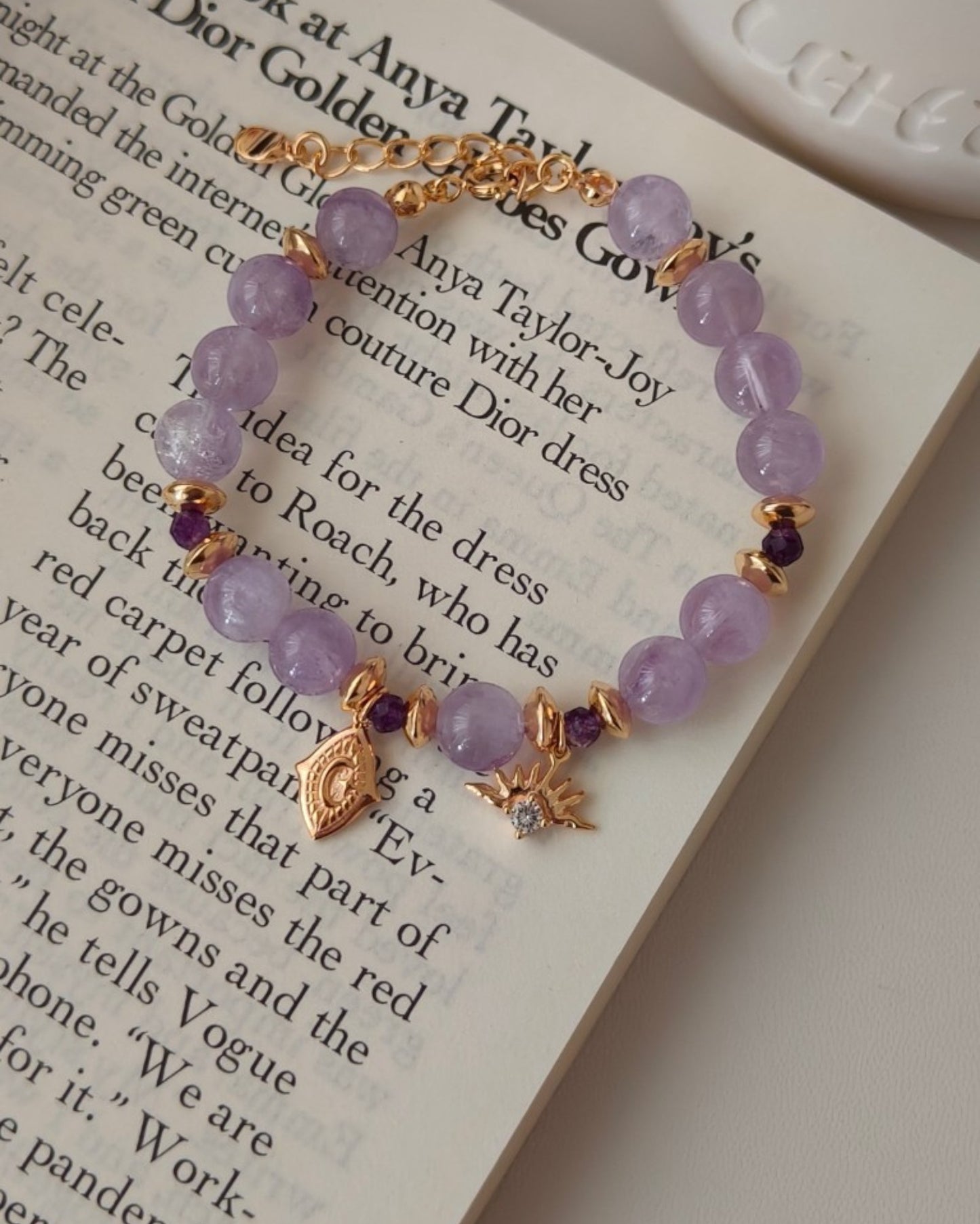 Amethyst Serenity Charm Bracelet