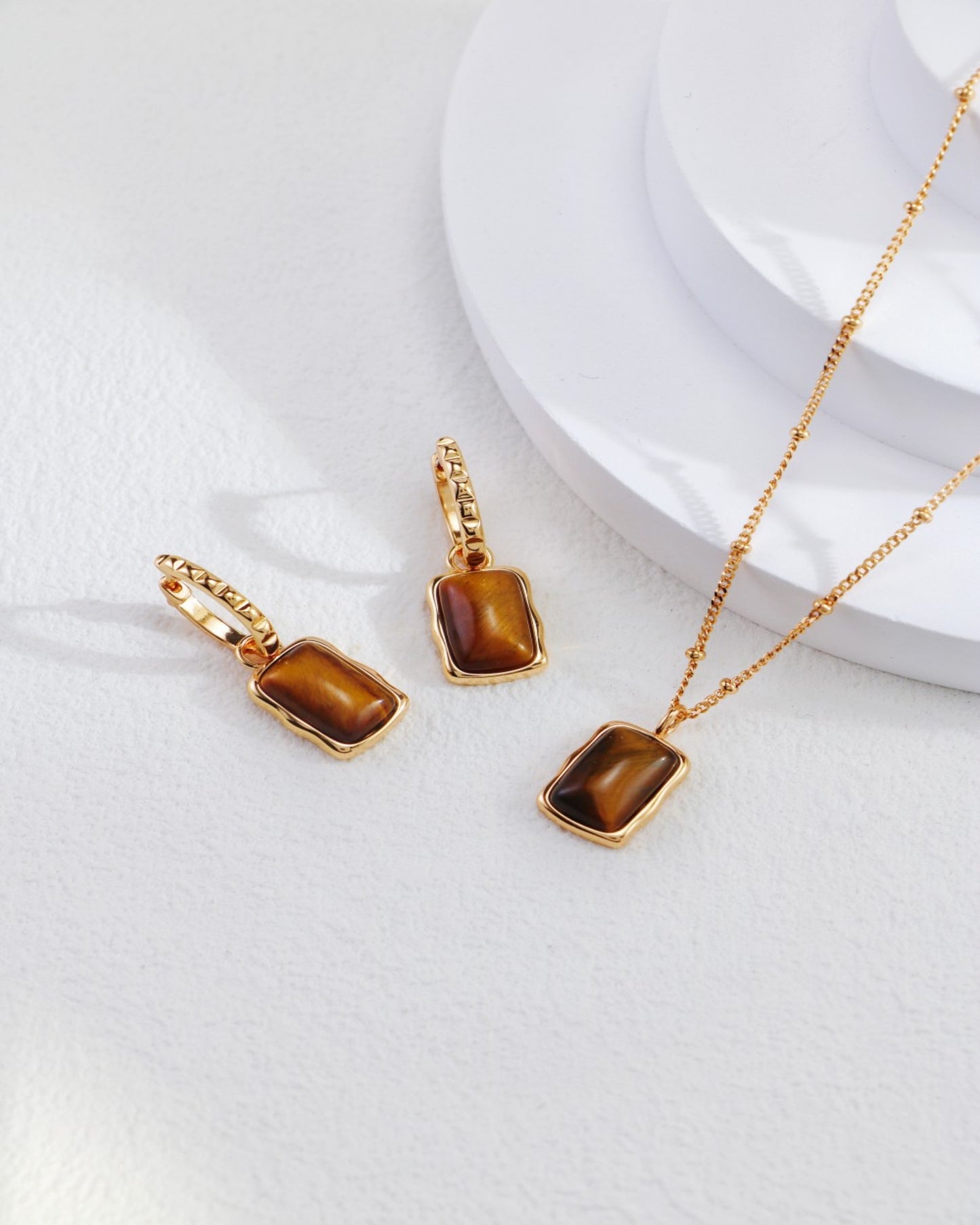 S925 Gold-Plated Tiger's Eye Pendant Necklace