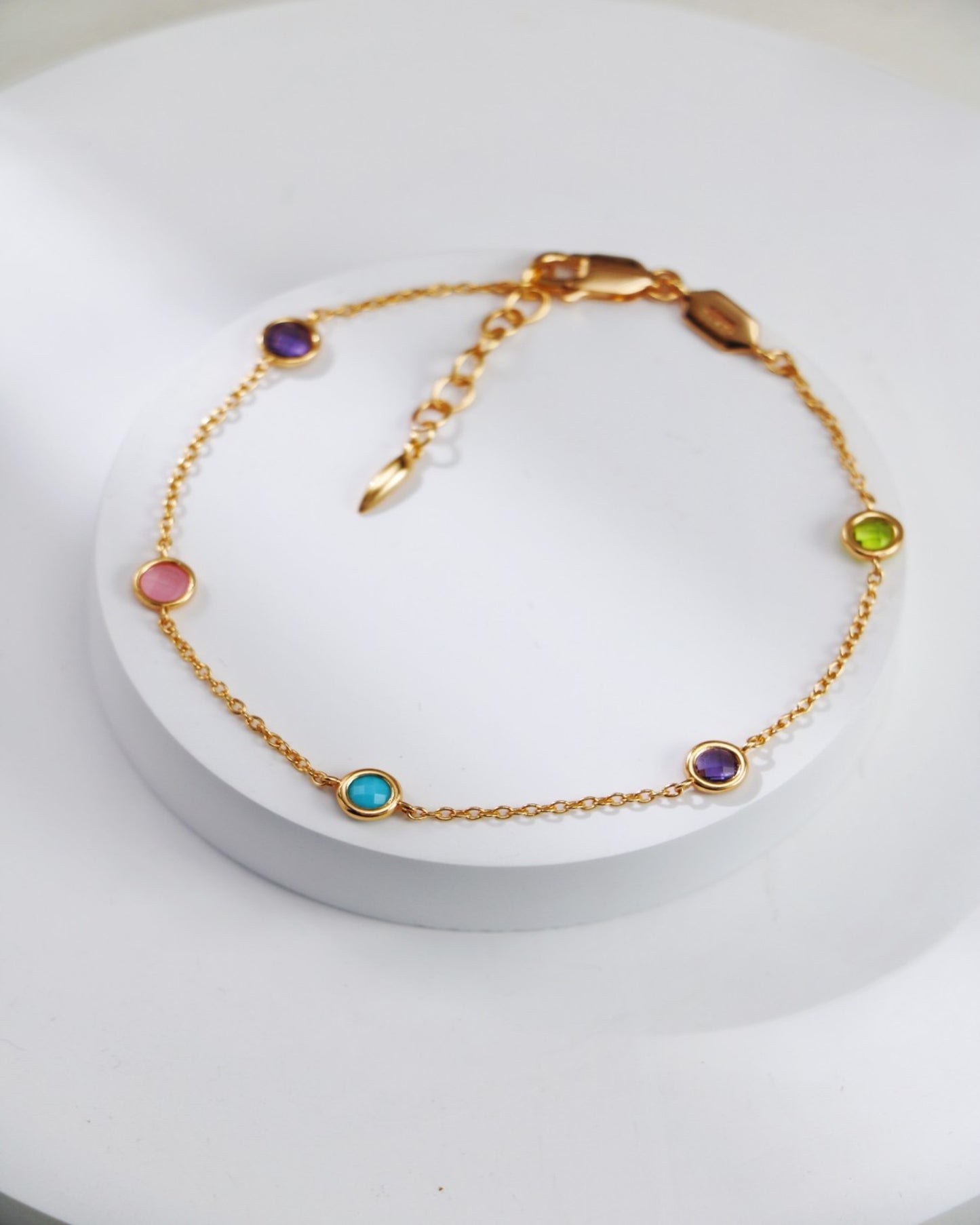 S925 Multicolor Gemstone Bracelet