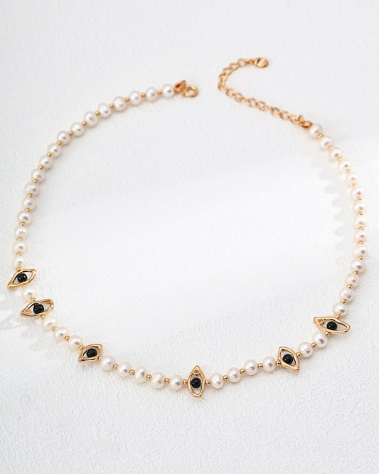 Black Onyx and Pearl Necklace