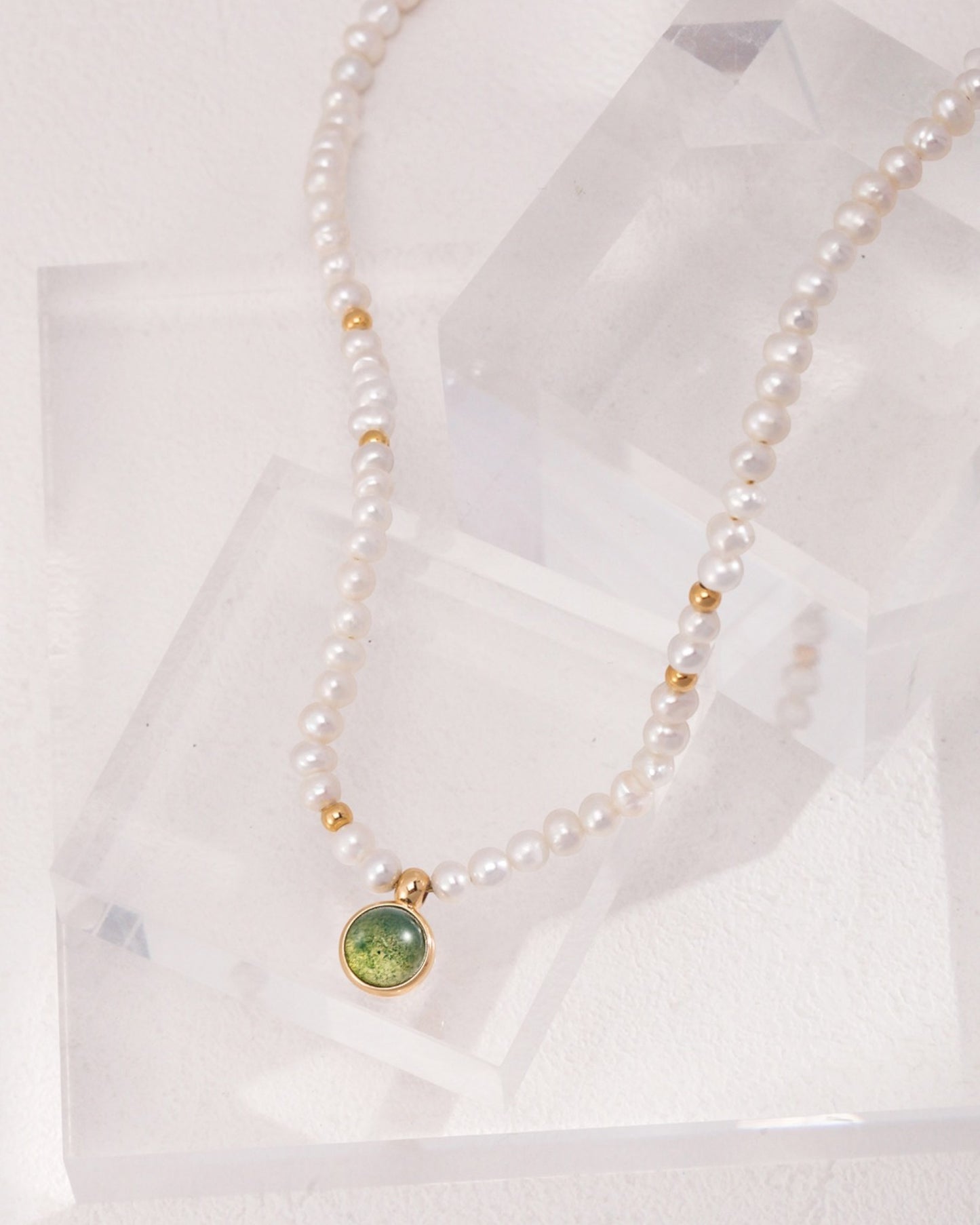 Peridot & Pearls Necklace