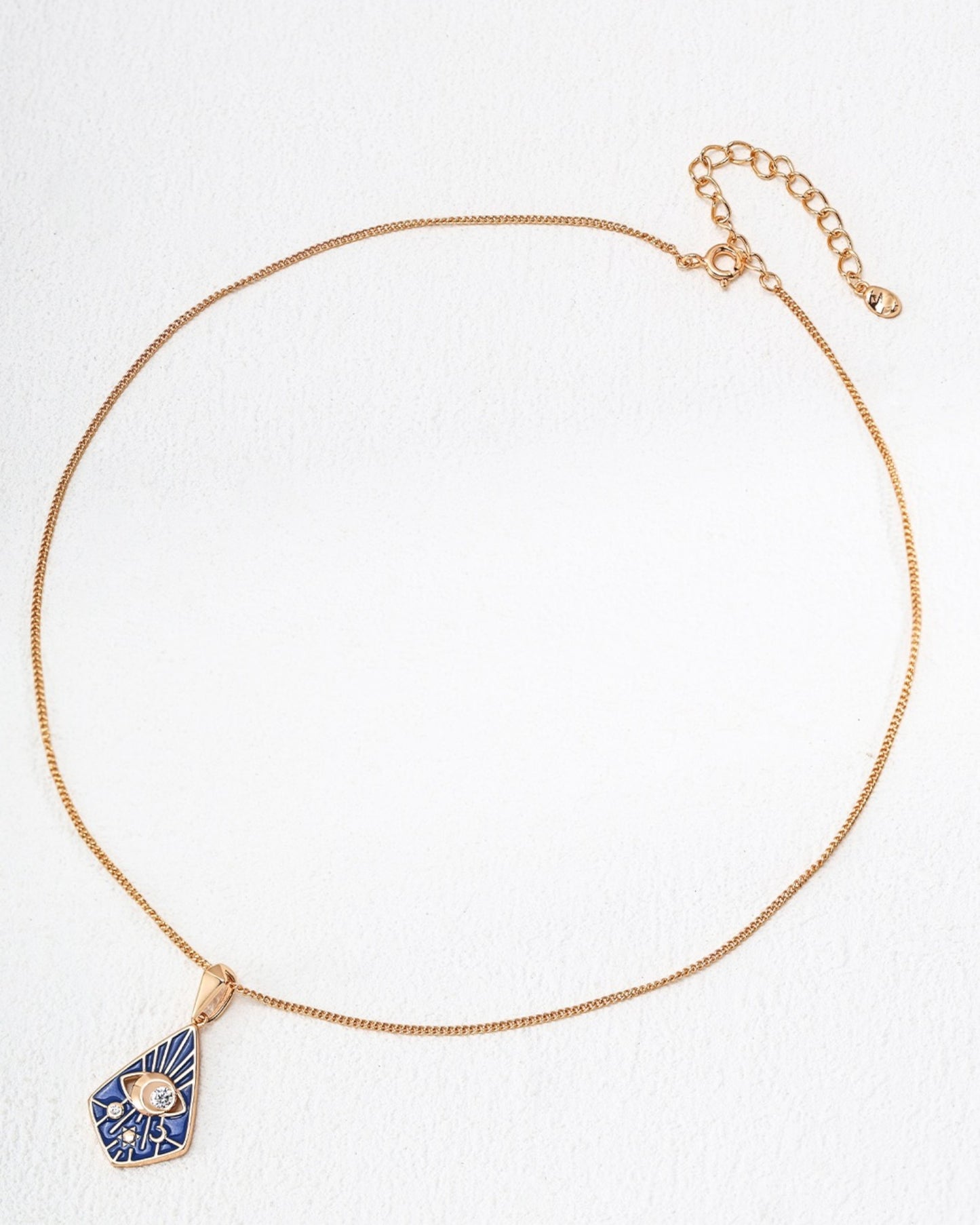 Blue Enamel Necklace