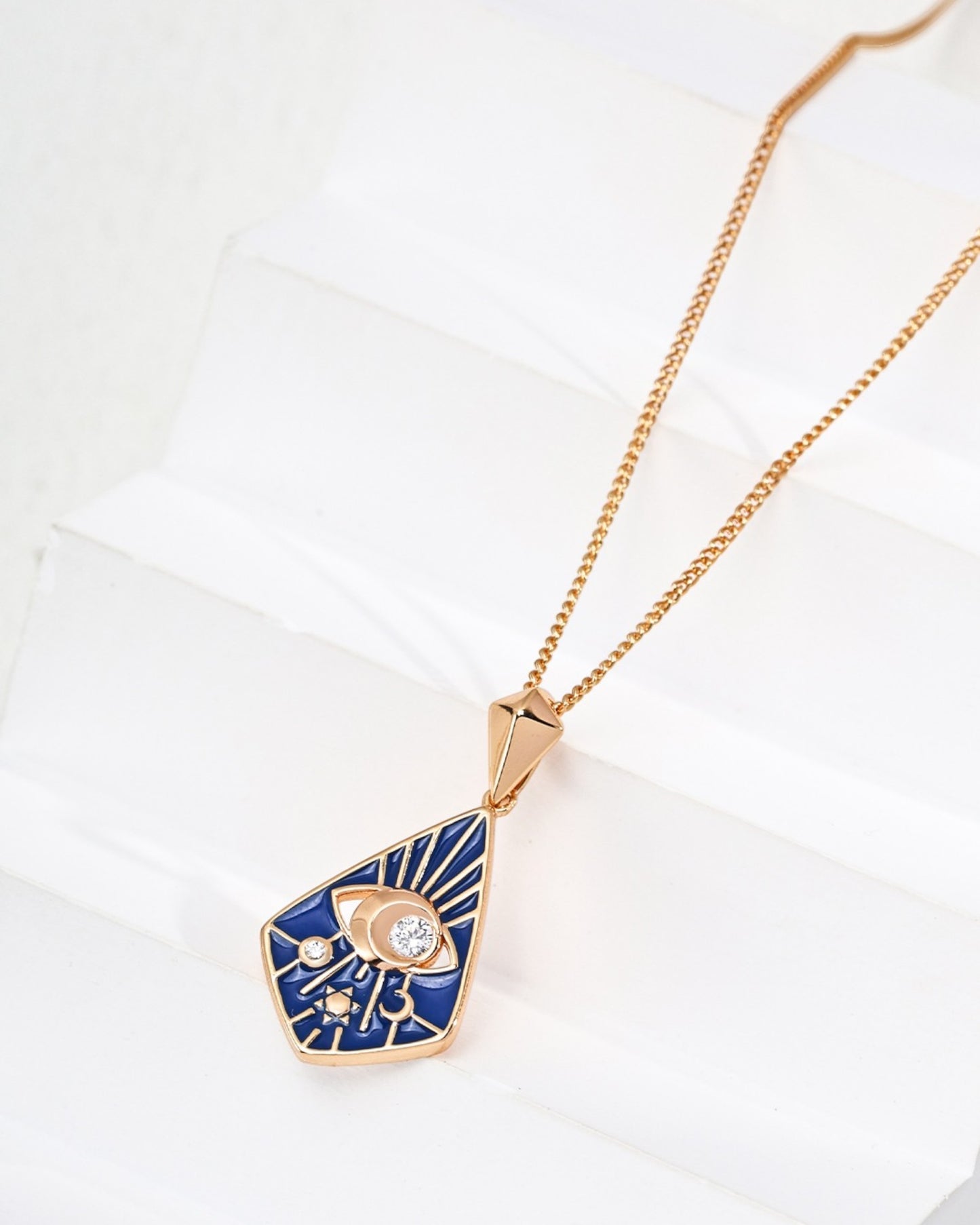 Blue Enamel Necklace