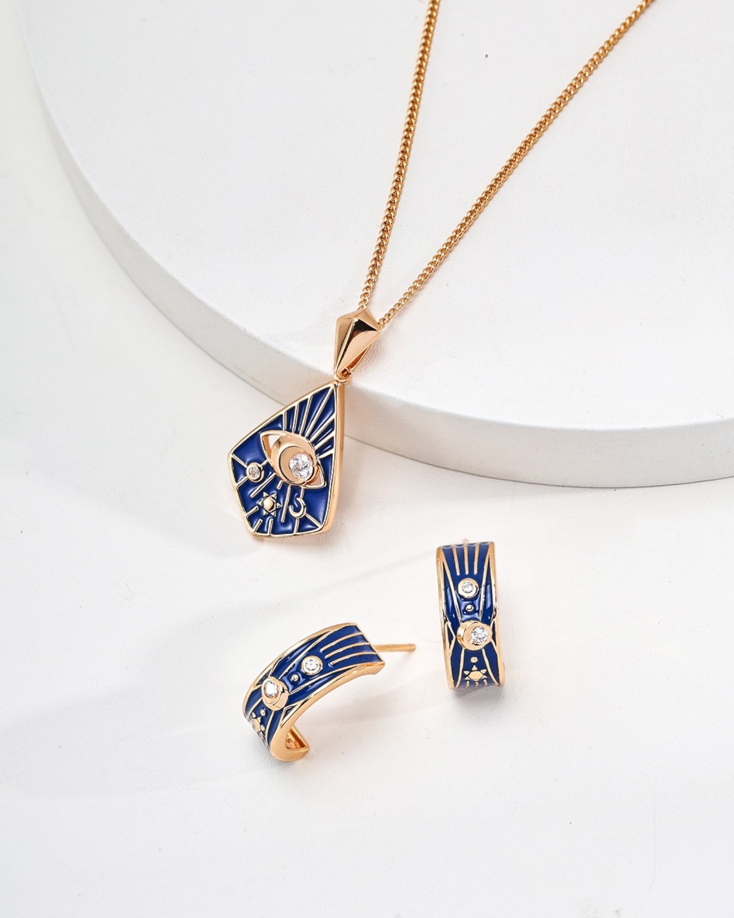 Blue Enamel Necklace