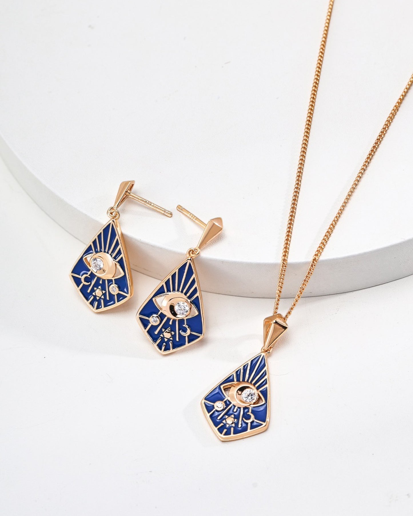 Blue Enamel Necklace