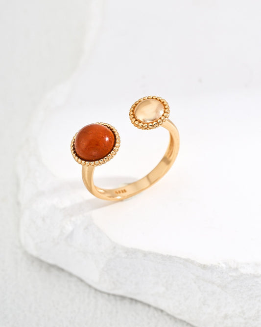 Red Jasper Adjustable Ring