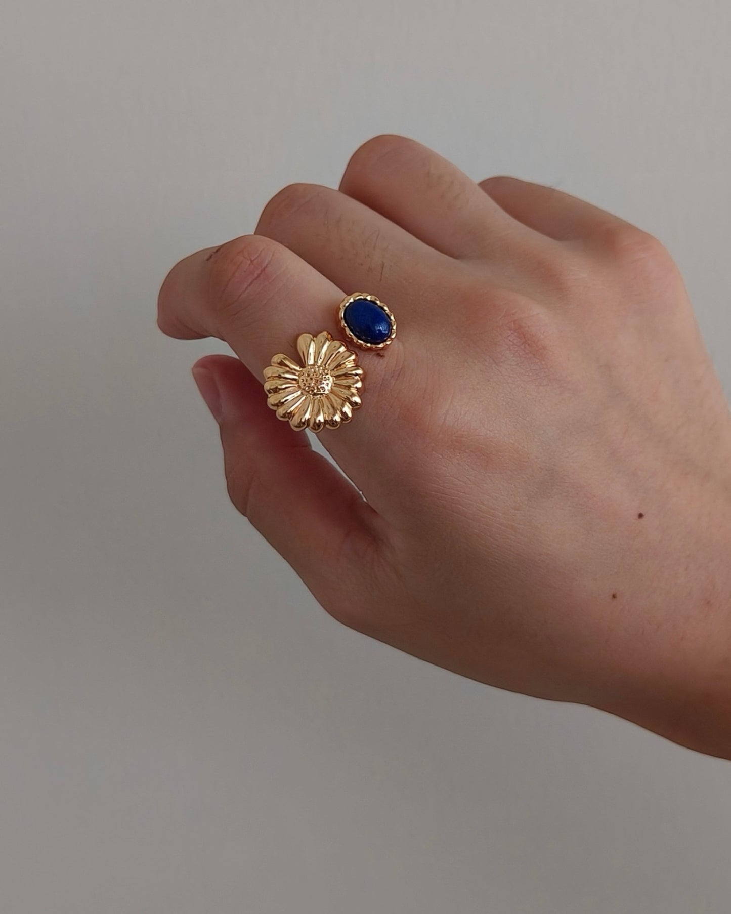 Lapis Lazuli & Pearl Adjustable Ring