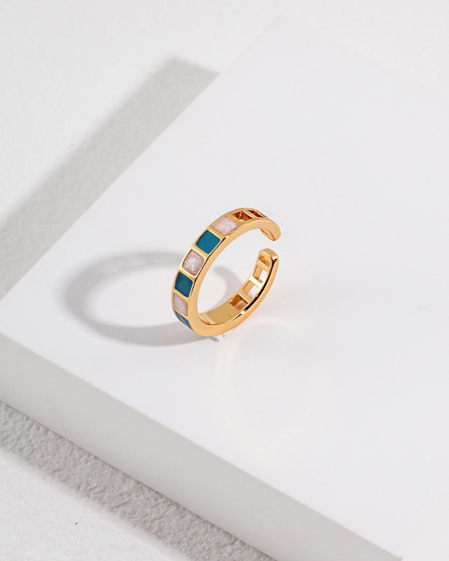 Luxe Enamel and Gold Adjustable Ring