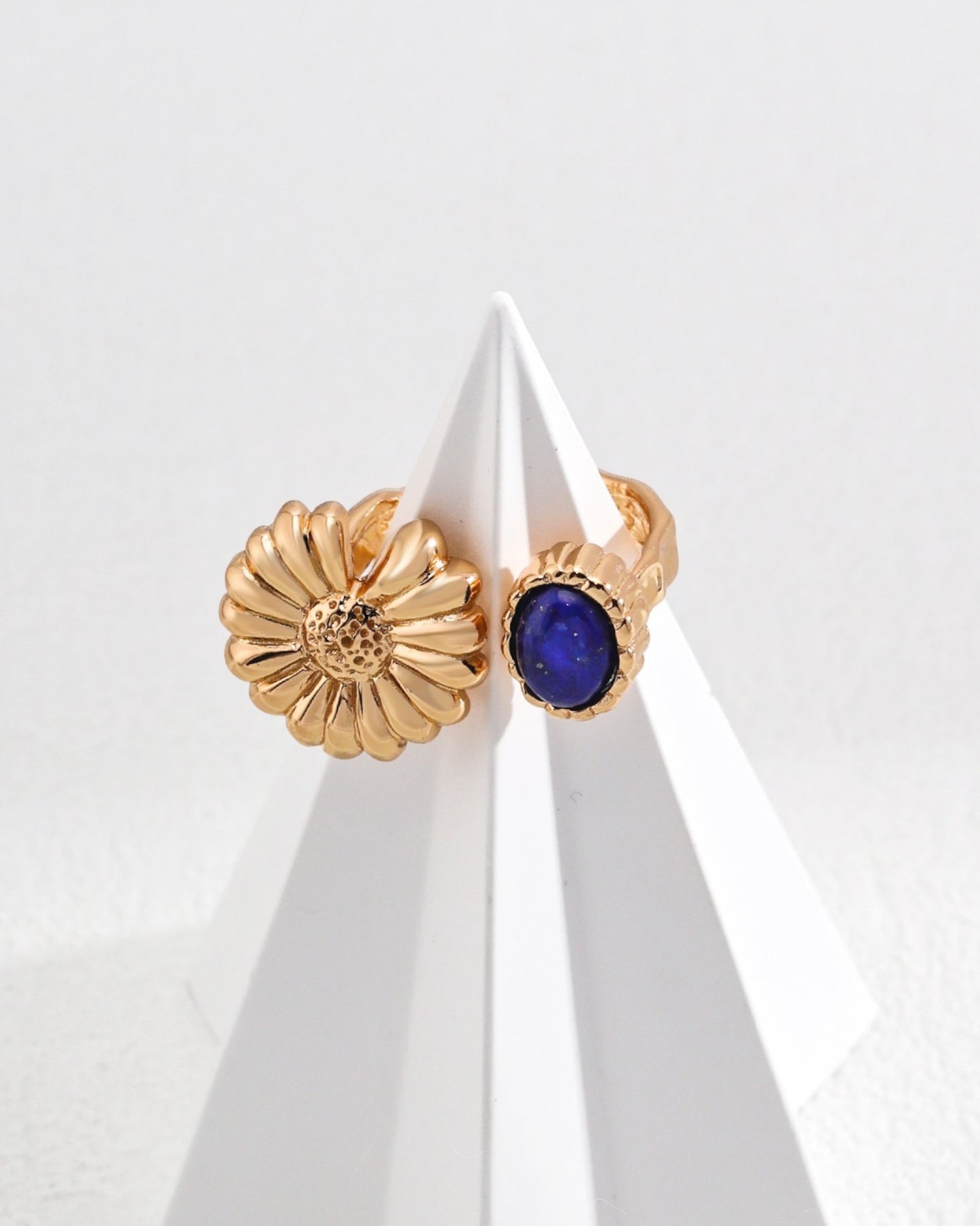 Golden Daisy & Blue Stone Ring