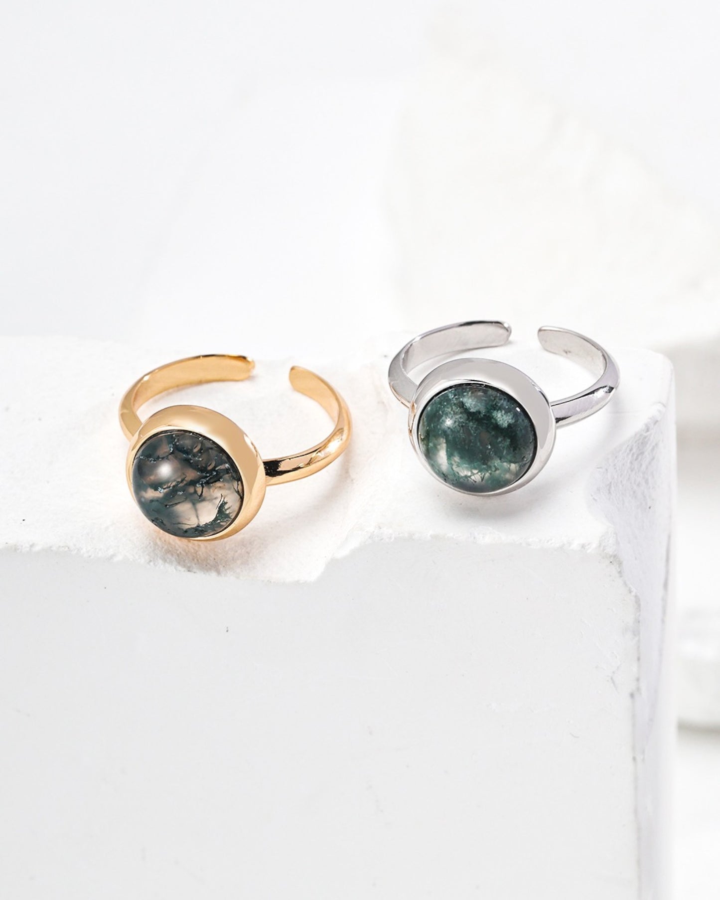 Green Agate Statement Ring